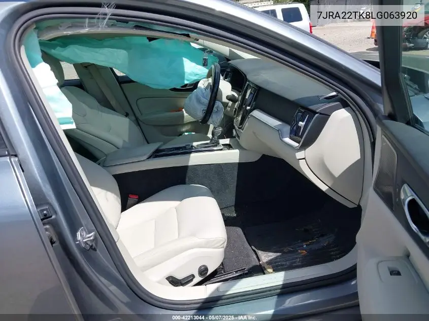 2020 Volvo S60 T6 Momentum VIN: 7JRA22TK8LG063920 Lot: 42213044