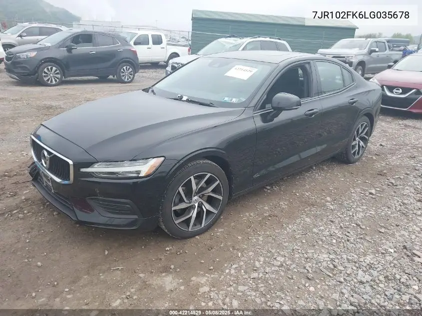 2020 Volvo S60 T5 Momentum VIN: 7JR102FK6LG035678 Lot: 42214529