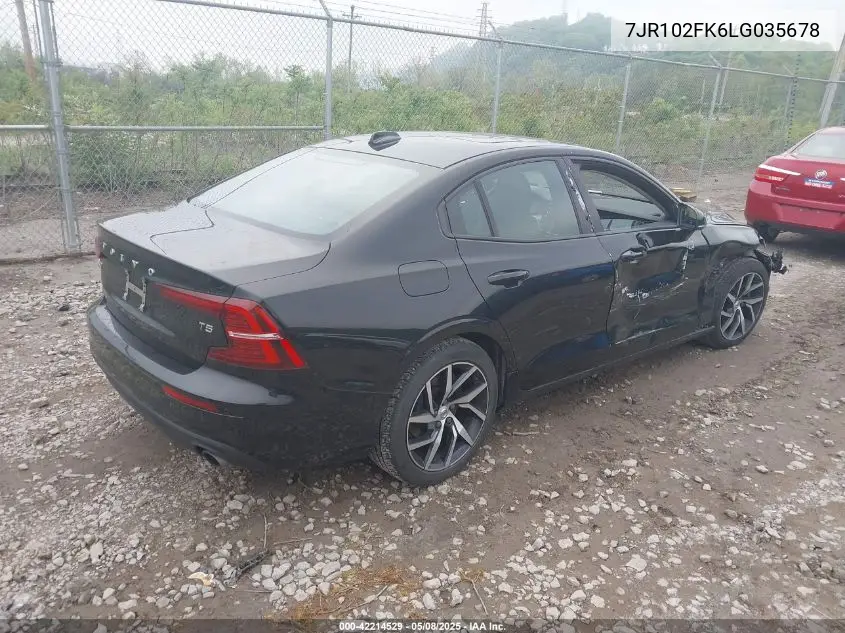 2020 Volvo S60 T5 Momentum VIN: 7JR102FK6LG035678 Lot: 42214529
