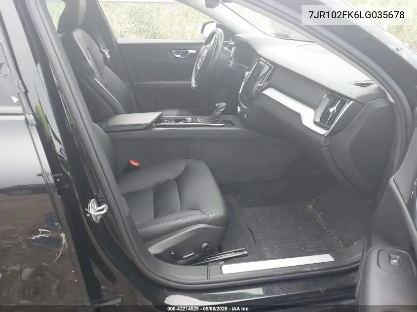 2020 Volvo S60 T5 Momentum VIN: 7JR102FK6LG035678 Lot: 42214529