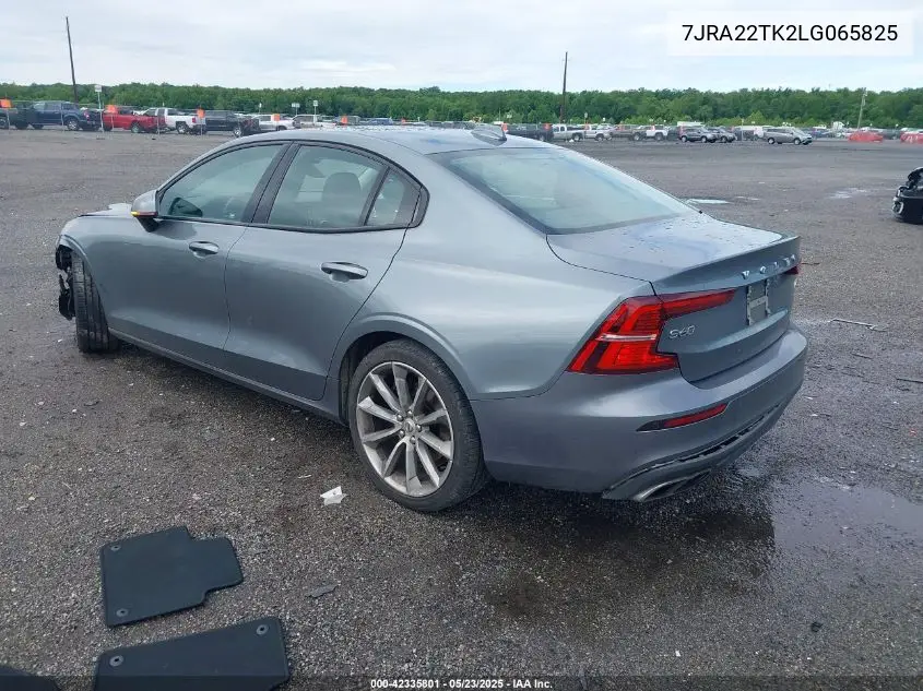 2020 Volvo S60 T6 Momentum VIN: 7JRA22TK2LG065825 Lot: 42335801