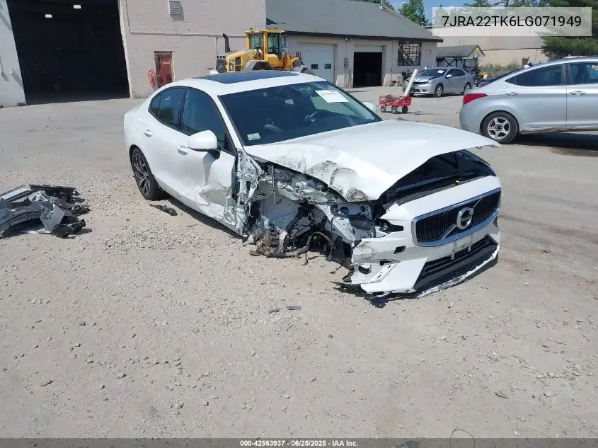 2020 Volvo S60 T6 Momentum VIN: 7JRA22TK6LG071949 Lot: 42563937