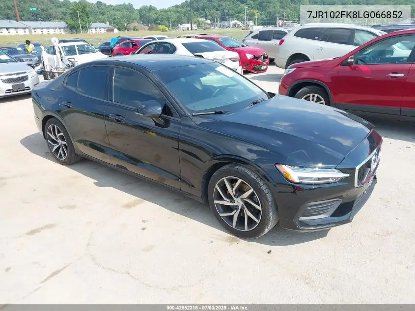 2020 Volvo S60 T5 Momentum VIN: 7JR102FK8LG066852 Lot: 42652315