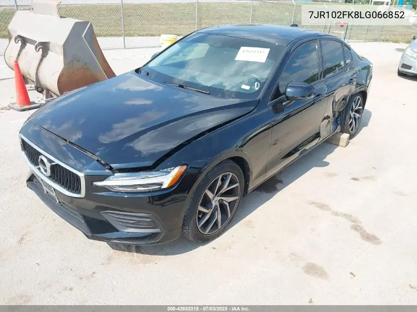 2020 Volvo S60 T5 Momentum VIN: 7JR102FK8LG066852 Lot: 42652315