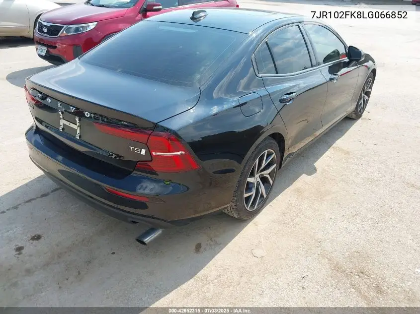 2020 Volvo S60 T5 Momentum VIN: 7JR102FK8LG066852 Lot: 42652315