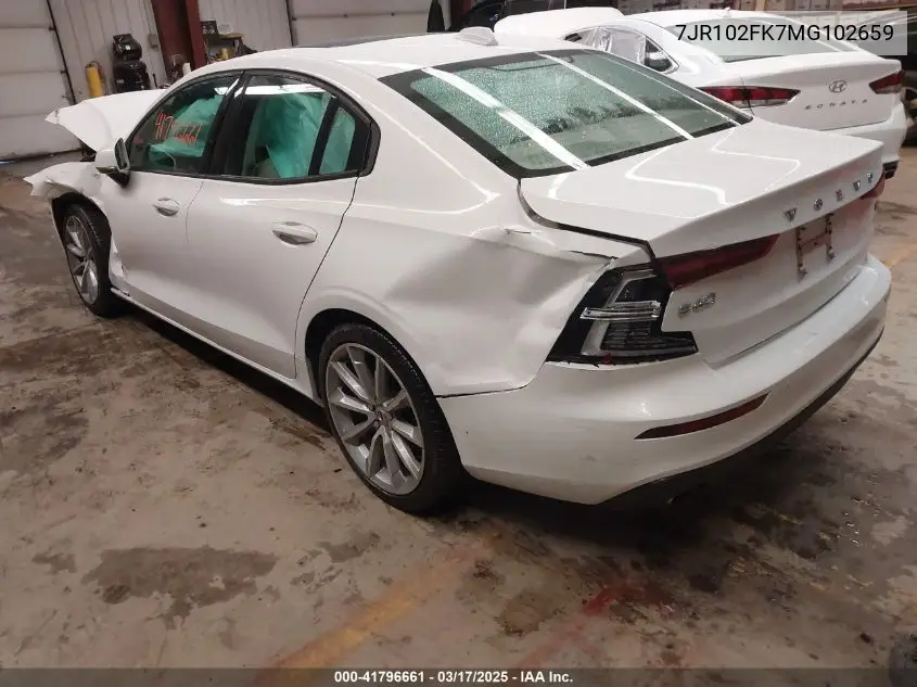 2021 Volvo S60 T5 Momentum VIN: 7JR102FK7MG102659 Lot: 41796661