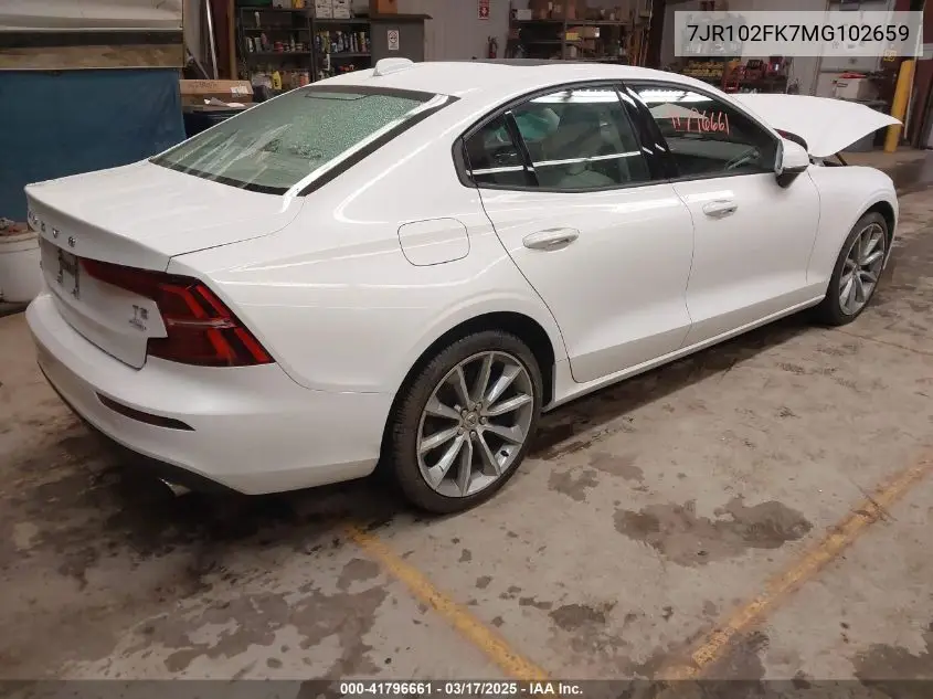 2021 Volvo S60 T5 Momentum VIN: 7JR102FK7MG102659 Lot: 41796661