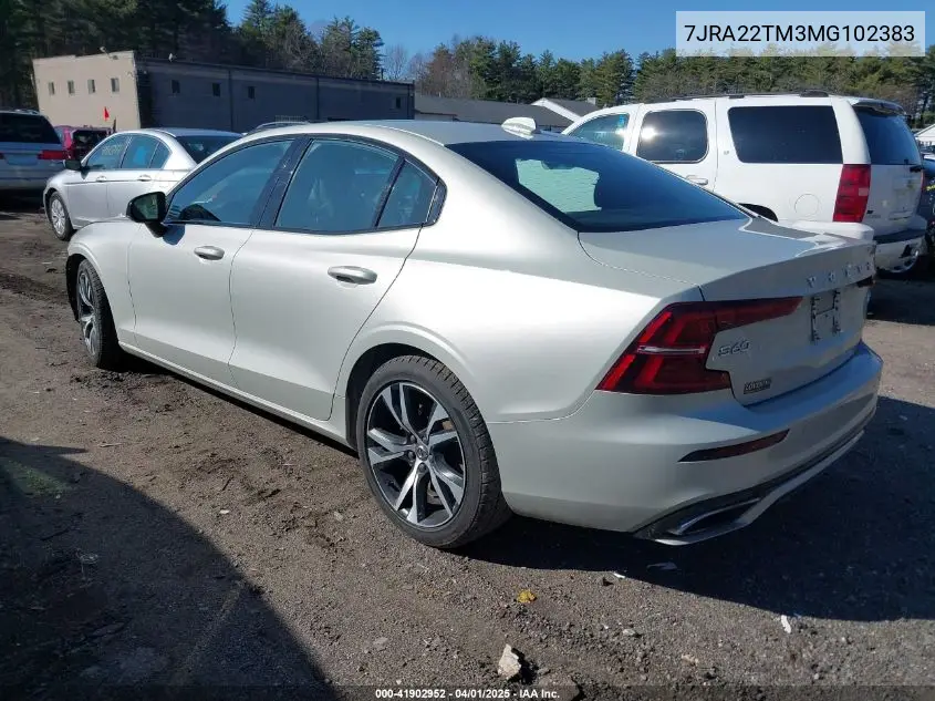 2021 Volvo S60 T6 R-Design VIN: 7JRA22TM3MG102383 Lot: 41902952