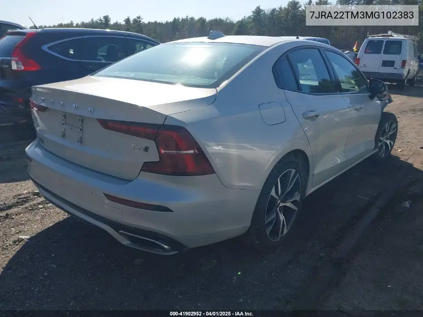 2021 Volvo S60 T6 R-Design VIN: 7JRA22TM3MG102383 Lot: 41902952