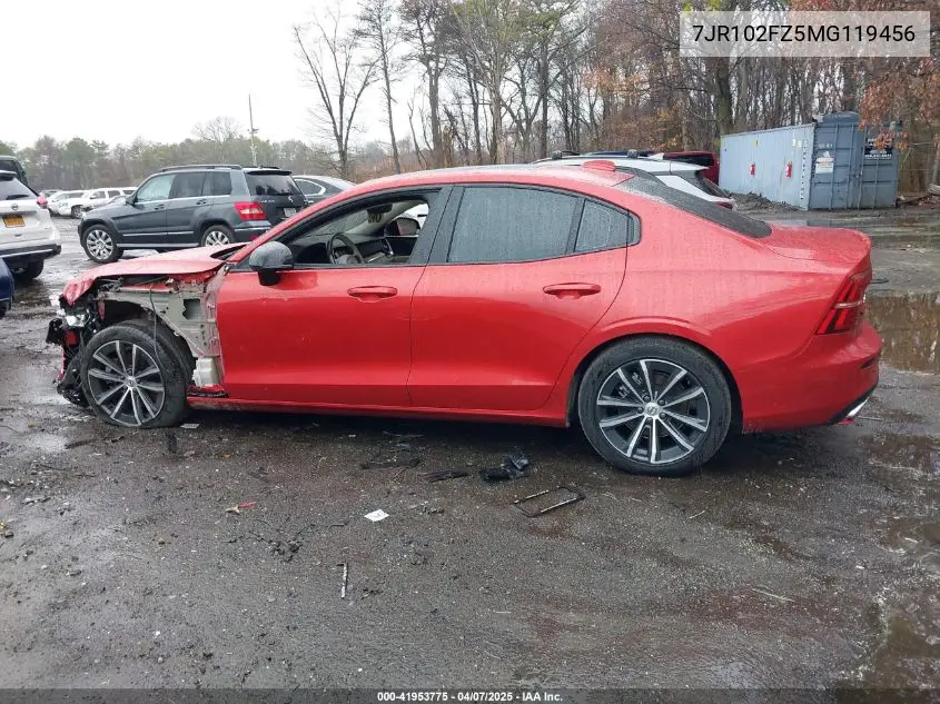 2021 Volvo S60 T5 Momentum VIN: 7JR102FZ5MG119456 Lot: 41953775