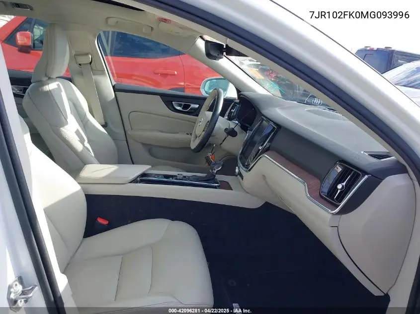 2021 Volvo S60 T5 Momentum VIN: 7JR102FK0MG093996 Lot: 42096281
