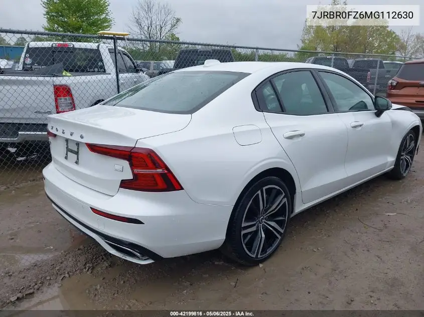 2021 Volvo S60 Recharge Plug-In Hybrid T8 R-Design Expression VIN: 7JRBR0FZ6MG112630 Lot: 42199816