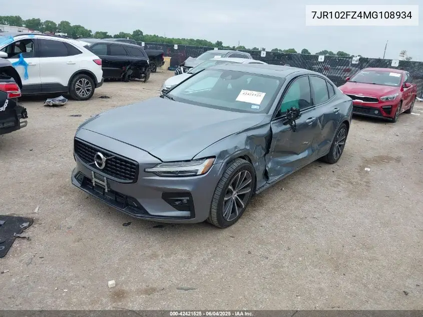 2021 Volvo S60 T5 Momentum VIN: 7JR102FZ4MG108934 Lot: 42421525