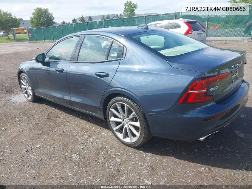 2021 Volvo S60 T6 Momentum VIN: 7JRA22TK4MG080666 Lot: 42439249