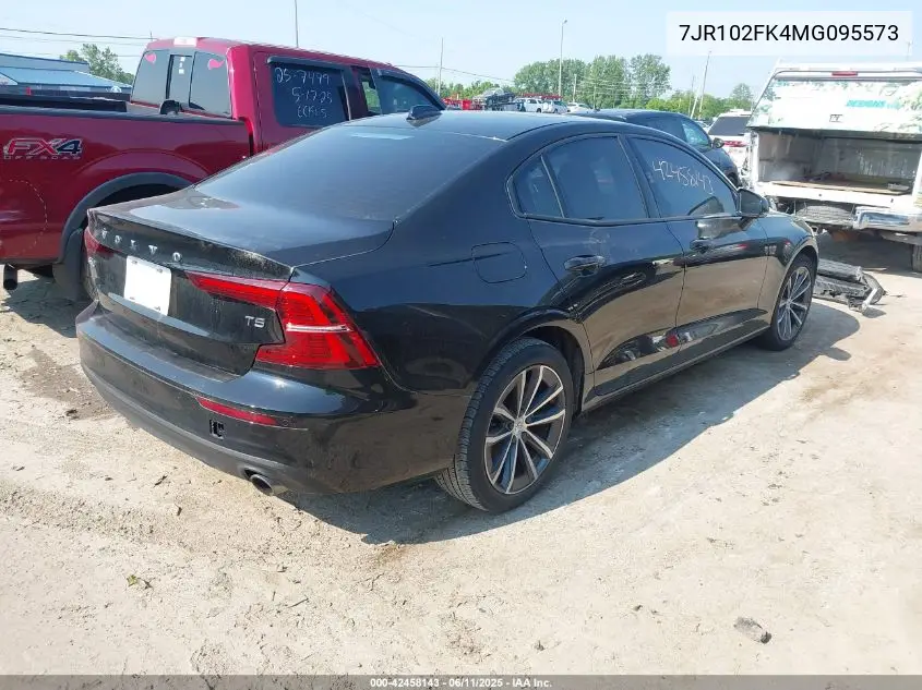 2021 Volvo S60 T5 Momentum VIN: 7JR102FK4MG095573 Lot: 42458143