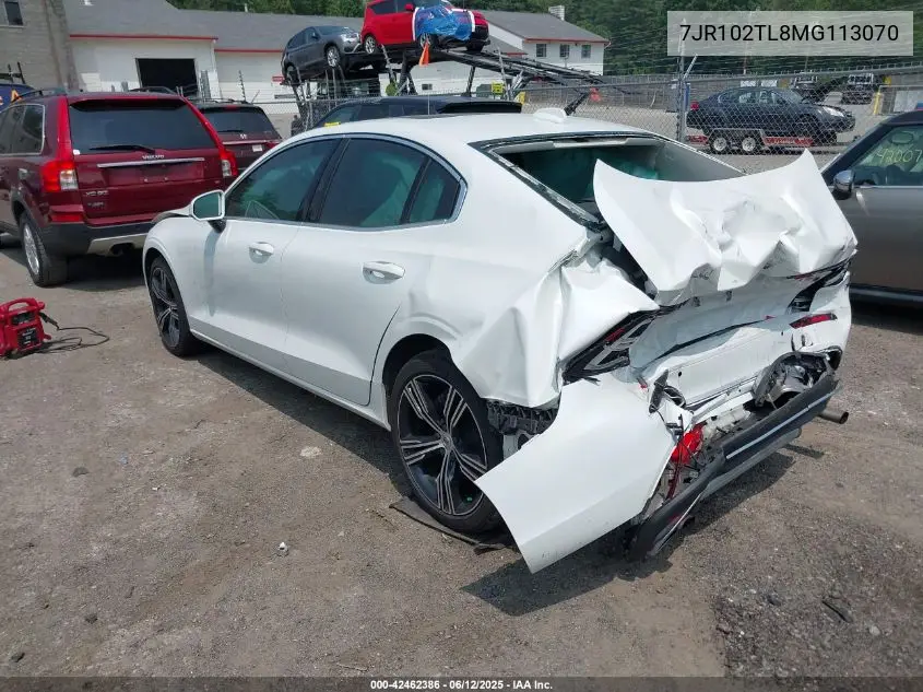 2021 Volvo S60 T5 Inscription VIN: 7JR102TL8MG113070 Lot: 42462386