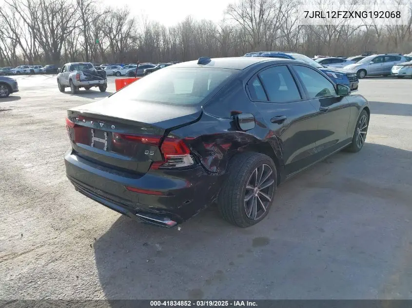 2022 Volvo S60 B5 Inscription/B5 Momentum VIN: 7JRL12FZXNG192068 Lot: 41834852