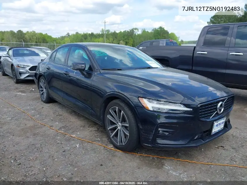 2022 Volvo S60 B5 Black Edition Momentum/B5 Inscription/B5 Momentum VIN: 7JRL12TZ5NG192483 Lot: 42011384