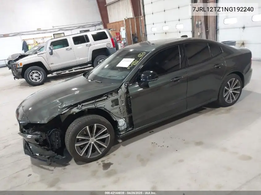 2022 Volvo S60 B5 Black Edition Momentum/B5 Inscription/B5 Momentum VIN: 7JRL12TZ1NG192240 Lot: 42144039