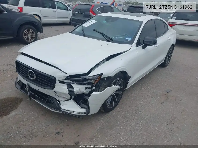 2022 Volvo S60 B5 Momentum VIN: 7JRL12TZ5NG161962 Lot: 42289592