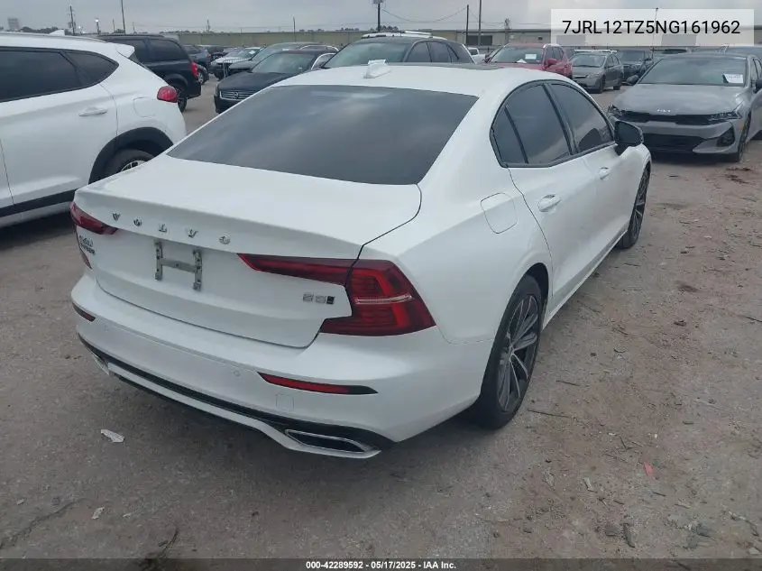 2022 Volvo S60 B5 Momentum VIN: 7JRL12TZ5NG161962 Lot: 42289592