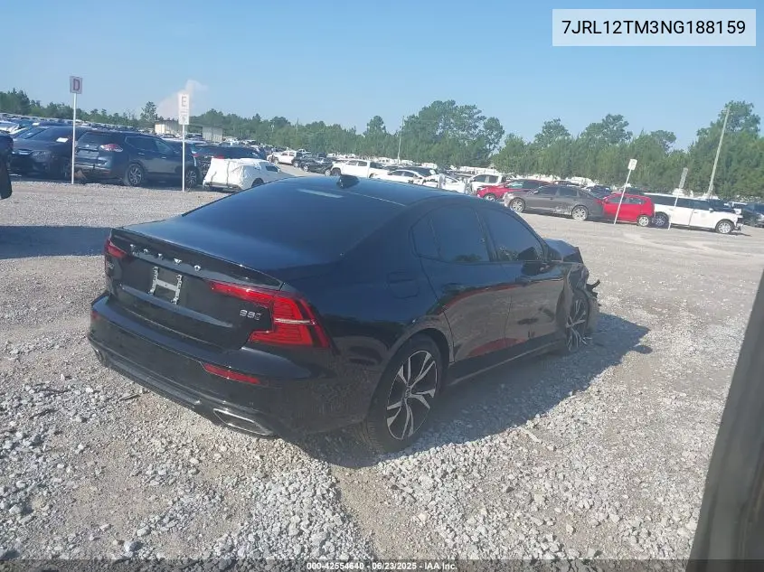 2022 Volvo S60 B5 Black Edition R-Design/B5 R-Design VIN: 7JRL12TM3NG188159 Lot: 42554640