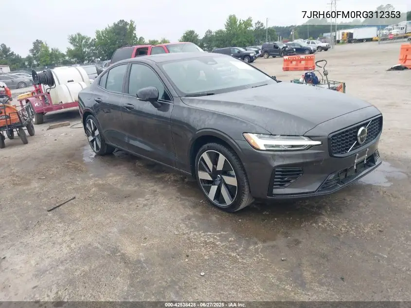 2024 Volvo S60 Recharge Plug-In Hybrid T8 Ultimate Dark Theme VIN: 7JRH60FM0RG312353 Lot: 42538428