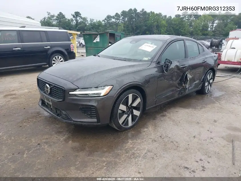 2024 Volvo S60 Recharge Plug-In Hybrid T8 Ultimate Dark Theme VIN: 7JRH60FM0RG312353 Lot: 42538428