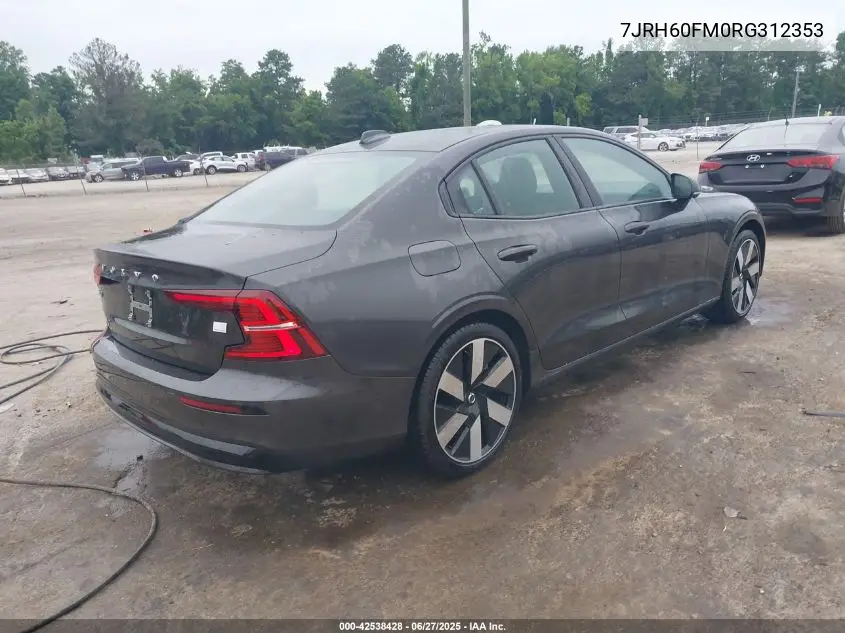 2024 Volvo S60 Recharge Plug-In Hybrid T8 Ultimate Dark Theme VIN: 7JRH60FM0RG312353 Lot: 42538428