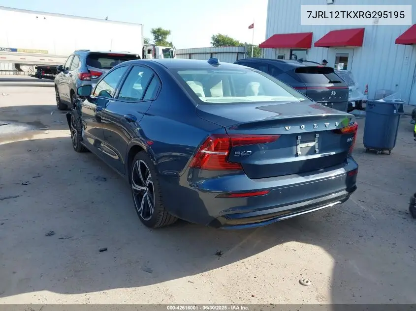 2024 Volvo S60 B5 Core Dark Theme VIN: 7JRL12TKXRG295195 Lot: 42616001