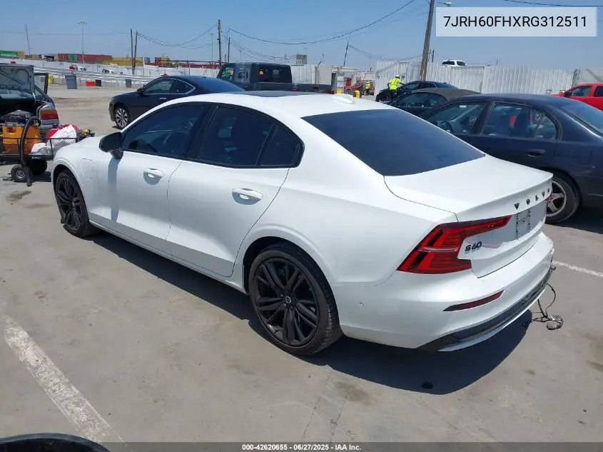 2024 Volvo S60 Recharge Plug-In Hybrid T8 Plus Black Edition VIN: 7JRH60FHXRG312511 Lot: 42620655