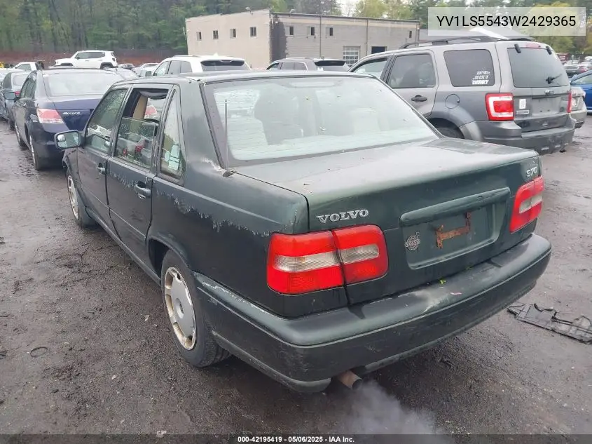 1998 Volvo S70 Gtas/Gtms VIN: YV1LS5543W2429365 Lot: 42195419