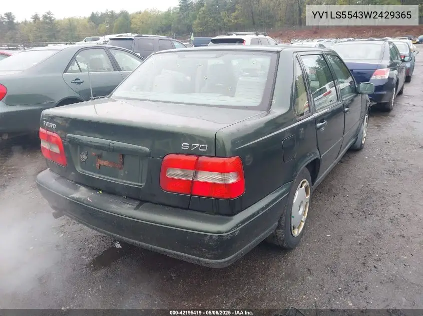 1998 Volvo S70 Gtas/Gtms VIN: YV1LS5543W2429365 Lot: 42195419