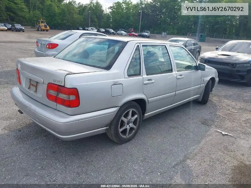 2000 Volvo S70 Se VIN: YV1LS61J6Y2670292 Lot: 42122864