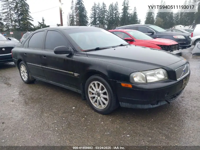 2001 Volvo S80 2.9 VIN: YV1TS94D511193017 Lot: 41858683