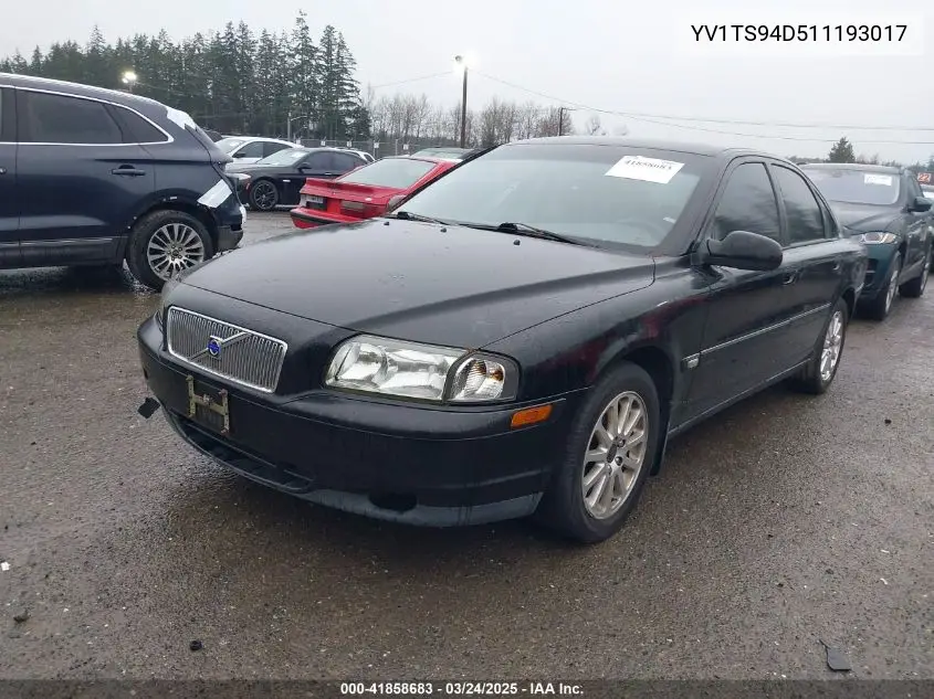 2001 Volvo S80 2.9 VIN: YV1TS94D511193017 Lot: 41858683