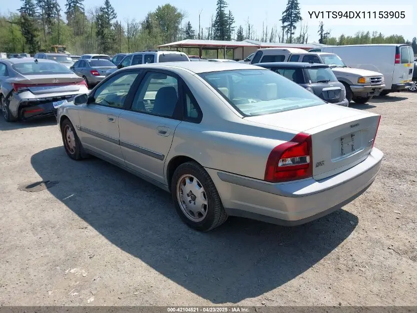 2001 Volvo S80 2.9 VIN: YV1TS94DX11153905 Lot: 42104521