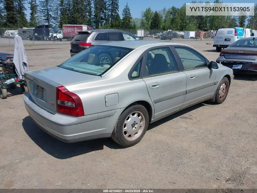 2001 Volvo S80 2.9 VIN: YV1TS94DX11153905 Lot: 42104521