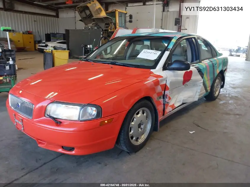 2003 Volvo S80 2.9 VIN: YV1TS92D631303434 Lot: 42164746