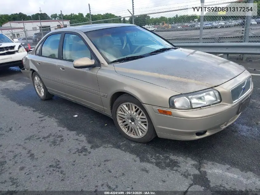 2003 Volvo S80 2.9 VIN: YV1TS92D831317254 Lot: 42241499