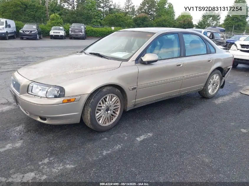 2003 Volvo S80 2.9 VIN: YV1TS92D831317254 Lot: 42241499
