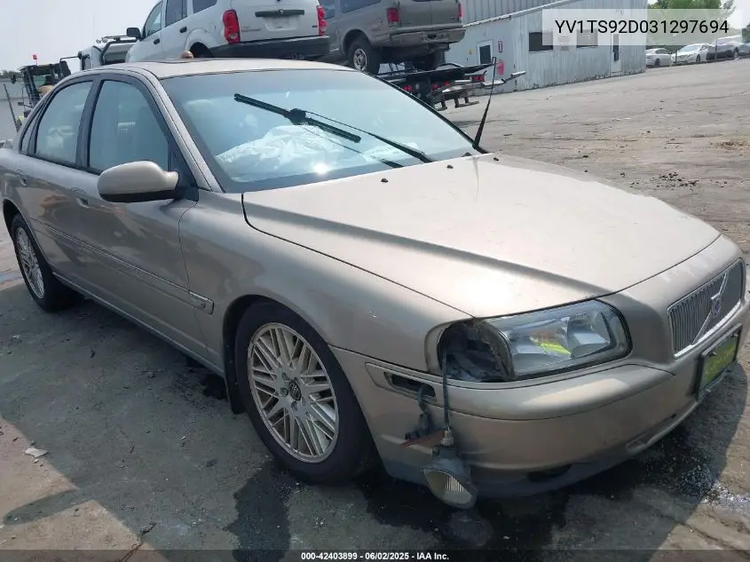 2003 Volvo S80 2.9 VIN: YV1TS92D031297694 Lot: 42403899