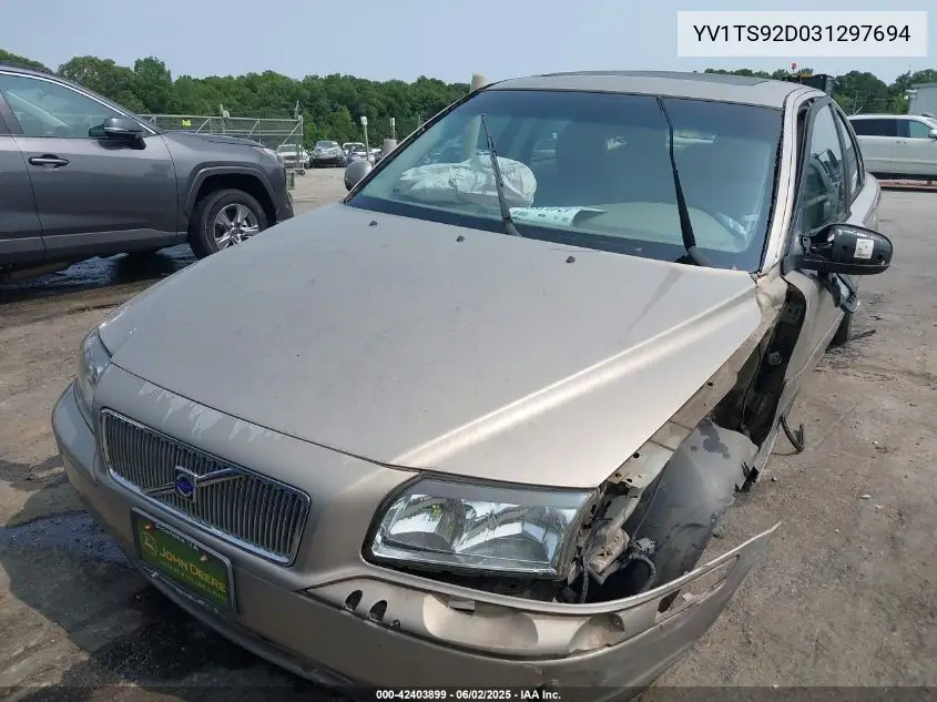 2003 Volvo S80 2.9 VIN: YV1TS92D031297694 Lot: 42403899