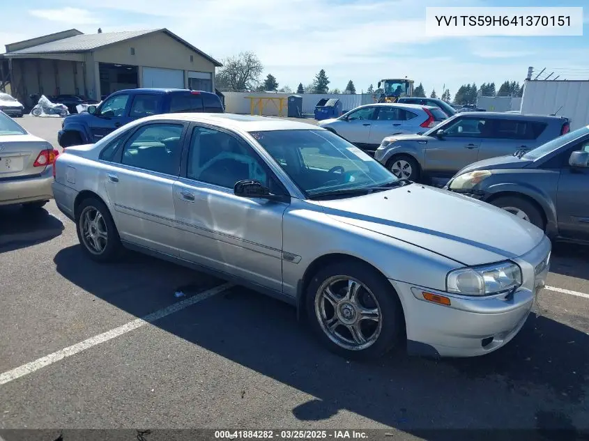 2004 Volvo S80 2.5T VIN: YV1TS59H641370151 Lot: 41884282