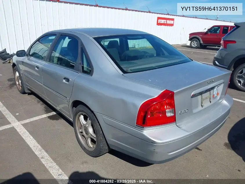 2004 Volvo S80 2.5T VIN: YV1TS59H641370151 Lot: 41884282