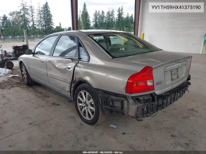 2004 Volvo S80 2.5T VIN: YV1TH59HX41375190 Lot: 42539187
