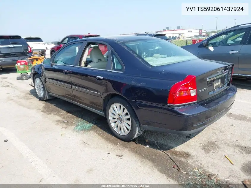 2006 Volvo S80 2.5T VIN: YV1TS592061437924 Lot: 42463700