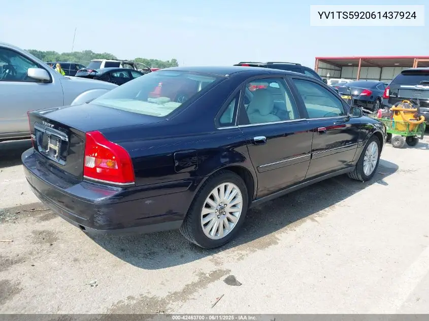 2006 Volvo S80 2.5T VIN: YV1TS592061437924 Lot: 42463700