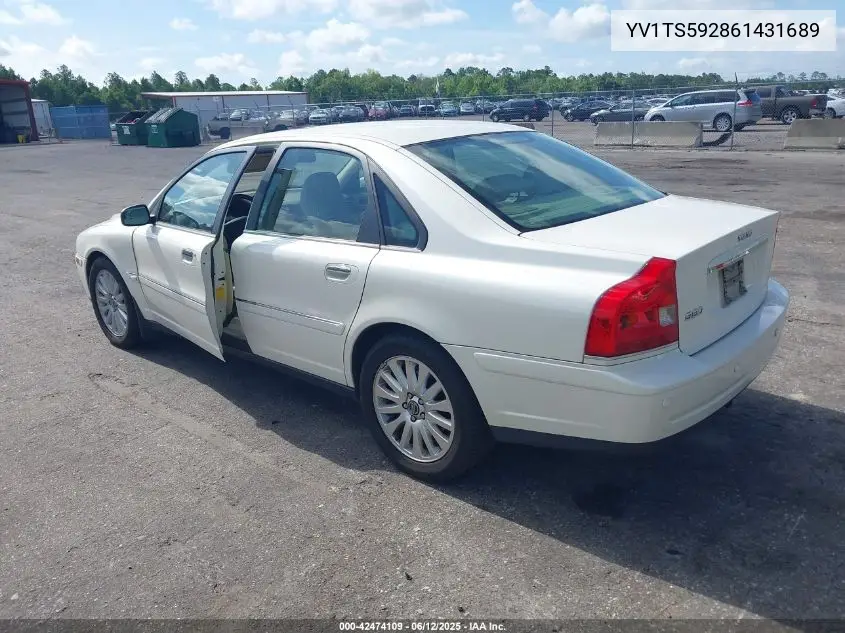 2006 Volvo S80 2.5T VIN: YV1TS592861431689 Lot: 42474109