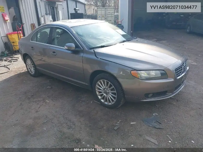 2007 Volvo S80 3.2 VIN: YV1AS982071034477 Lot: 41851434